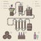 Wine making process or winemaking infographic vector illustration.