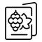 Wine menu icon outline vector. Sommelier drink