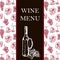 Wine menu. Retro card or flyer. Restaurant theme. Vector illustration.