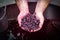 Wine mixing during fermentation process in barrel, Bordeaux Vineyard