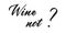 Wine not. Vector lettering illustration. Handwritten funny black phrase isolated on white background.