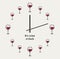 wine o\\\'clock vector design funny print simply funny