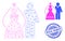 Wine Party Distress Seal Stamp and Web Mesh Newlyweds Vector Icon