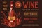 Wine party vintage sticker colorful