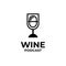 Wine Podcast logo. The microphone wine glass icon. Podcast radio icon. Studio microphone with wine. Audio record concept