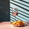 Wine with potato chips. Off-the-Wall Culinary Fusion