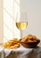 Wine with potato chips. Off-the-Wall Culinary Fusion