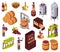 Wine Production Icons Set