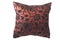 Wine-red silk pillow with black ornaments