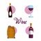 Wine round icons