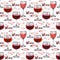 Wine seamless pattern. Hand-drawn pattern with wineglass