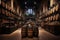 Wine Selection and Wine Tasting: wine tasting with a variety of wines, barrels in a wine cellar