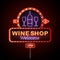 Wine shop neon sign