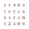 Wine and sommelier line vector icons