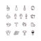 Wine sommelier winery thin line vector icons