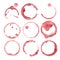 Wine stain circles in red tones with realistic gradient shading