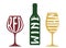 Wine symbol collection with red and white wine