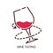 Wine tasting glass vector icon for sommelier degustation infographic