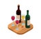 Wine tasting isometric vector illustration