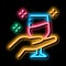 wine testing neon glow icon illustration