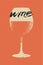 Wine typographical vintage grunge stencil splash style poster design. Retro vector illustration.