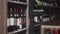 Wine vault shop showcase. Grapevine vintage bottles quality