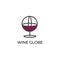 Wine vector logo. Vineyard logo. Winery logo. Globe emblem