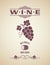 Wine vintage grapes label background