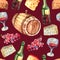 Wine Watercolor Seamless Pattern