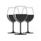 Wine in the wine glasses graphic sign