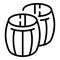 Wine wood barrels icon outline vector. Drink sommelier