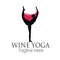 Wine yoga logo design