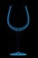 Wineglass 3D rendered xray blue