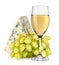 Wineglass cheese and grapes