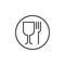 Wineglass and fork line icon