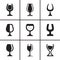 Wineglass icons set