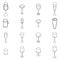 Wineglass icons set vector outine