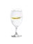 Wineglass of lemonade soda water on white background for creative design and all inspirations