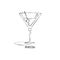 Wineglass martini. Drink element. Black white. Retro glass martini hand draw, design for any purposes. Restaurant illustration.