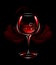 Wineglass of red wine