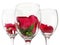 Wineglass with rose flower