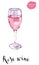 Wineglass of rose wine