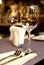 Wineglass on served table