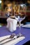 Wineglass on served table