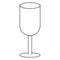 Wineglass. Sketch. Glass container for an alcoholic drink. Vector icon. Outline on an isolated white background. Crystal goblet.