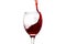 Wineglass with splashing drops of red wine