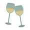 Wineglasses icon image, flat design