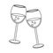 Wineglasses icon image, flat design