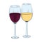 Wineglasses icon image, flat design