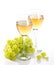 Wineglasses with vine and bunch grape